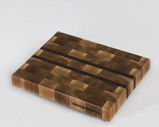 White Oak with Think Black Walnut Stripes shown in 9"×13"